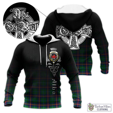 Young Modern Tartan Knitted Hoodie Featuring Alba Gu Brath Family Crest Celtic Inspired