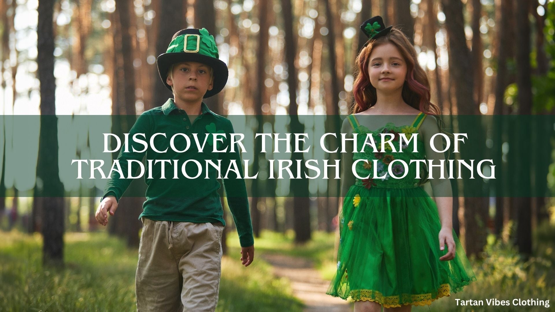 two cute kids are wearing traditional irish clothing