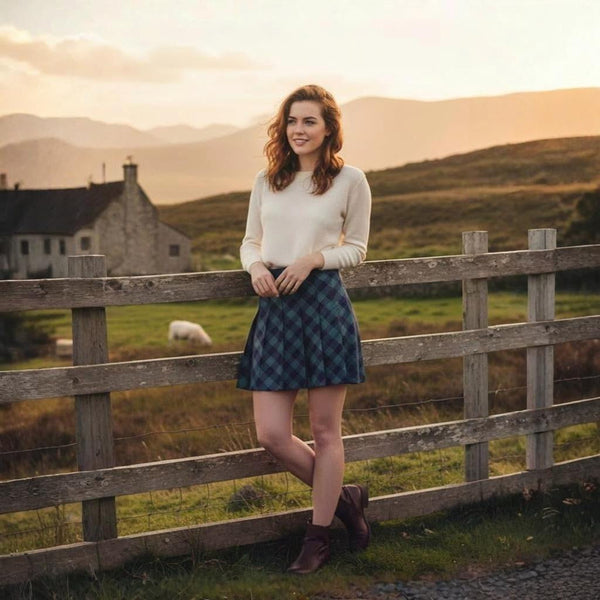 Tartan Pleated Mini Skirt