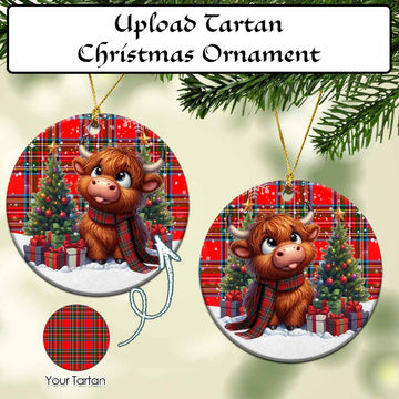 Upload Tartan Christmas Ornaments - Adorable Highland Coo - Tartan Vibes Clothing