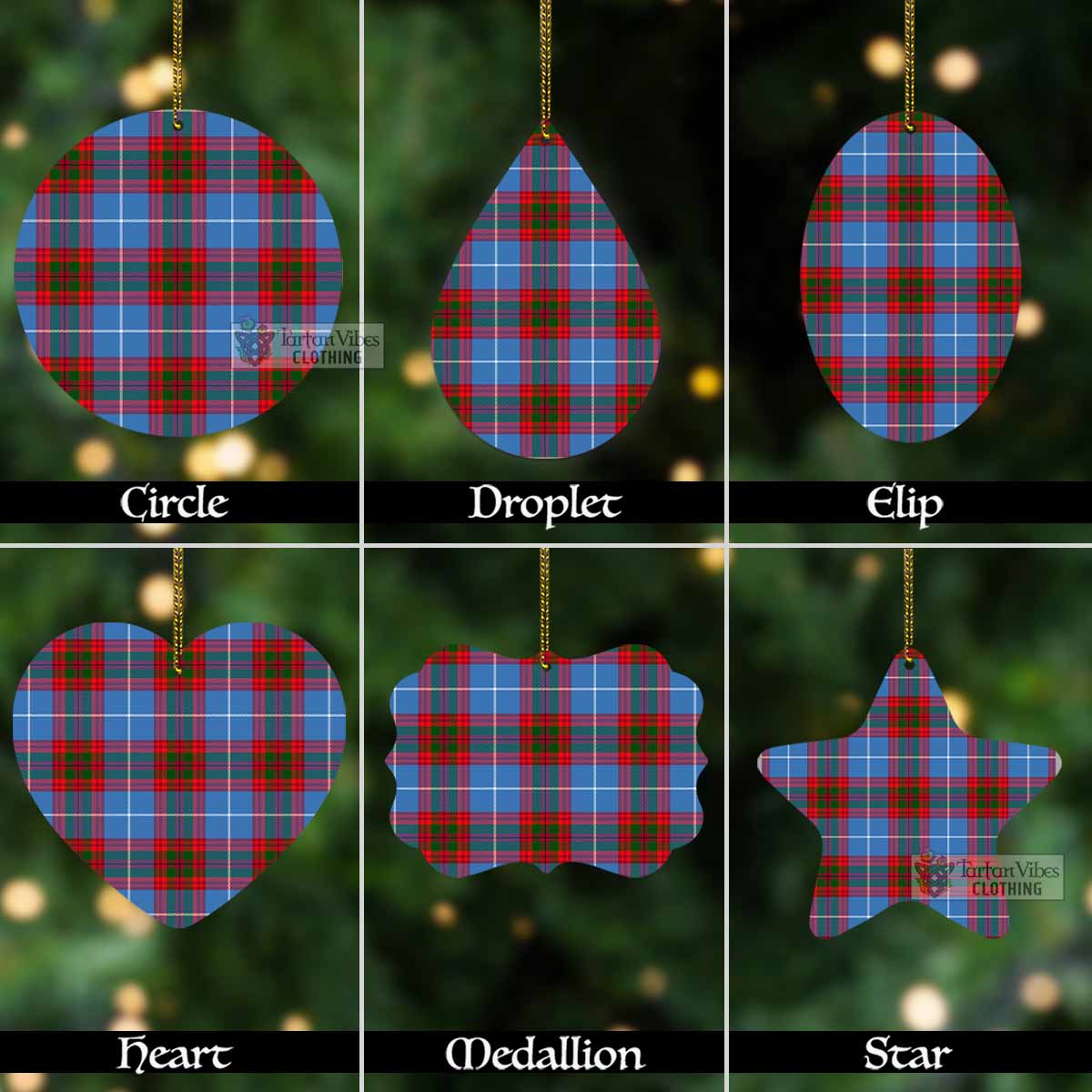 Upload Tartan Christmas Ornaments - Classic Tartan Aluminium - Tartan Vibes Clothing