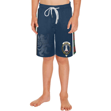 MacLean (McLean) Tartan Kid's Shorts with Family Crest and Lion Rampant Vibes Sport Style