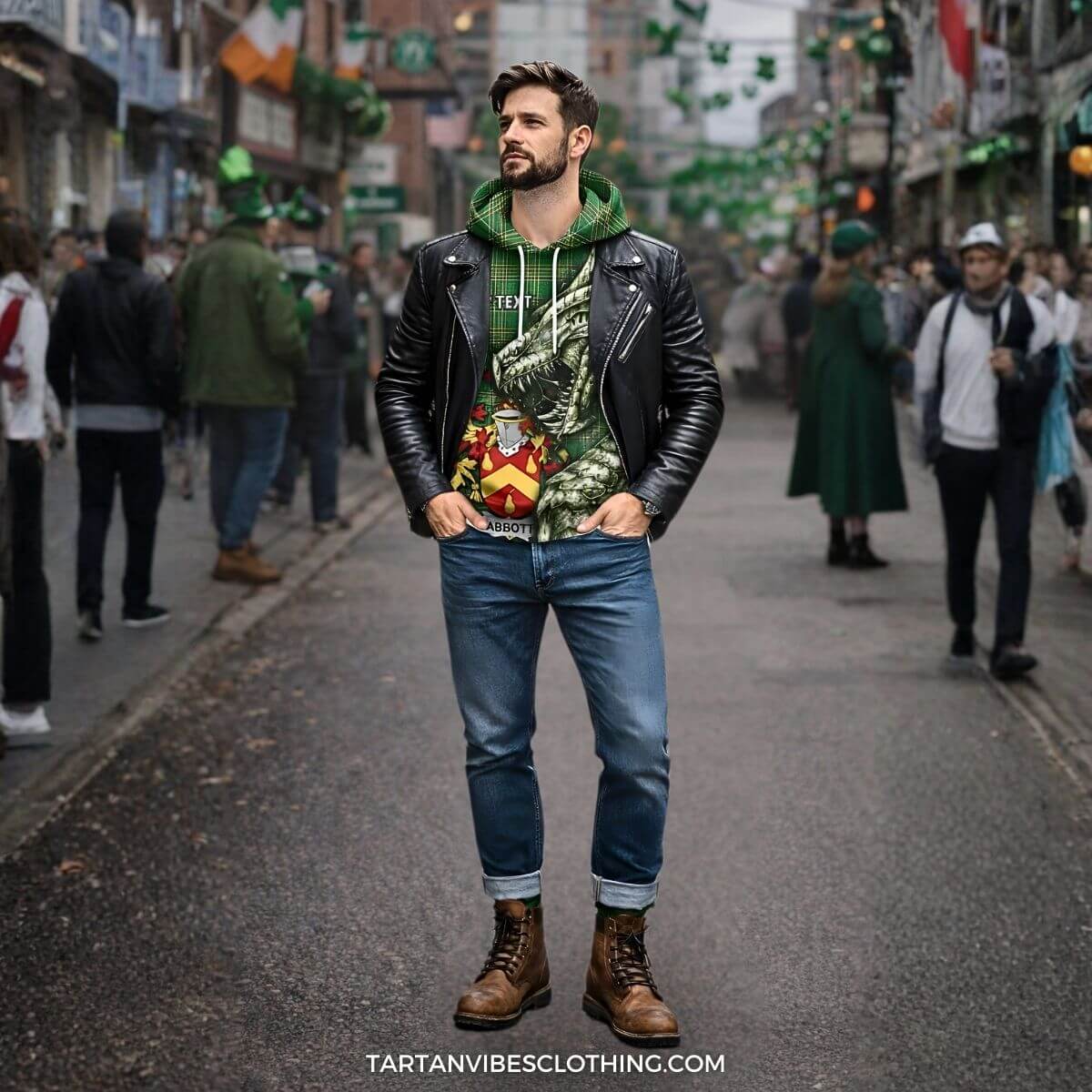 Abbott Irish Clan Hoodie Irish Roots Dragon Soul