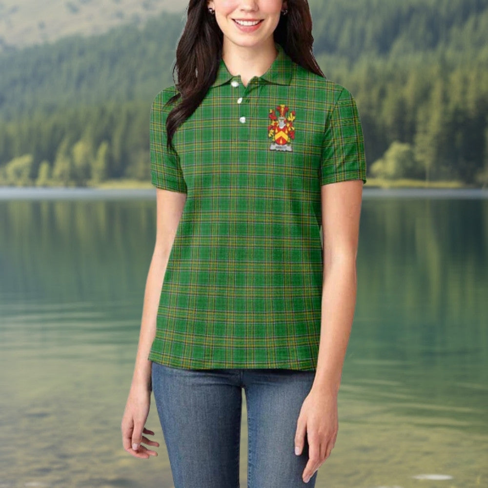 Abbott Irish Clan Tartan Women's Polo Shirt with Coat of Arms