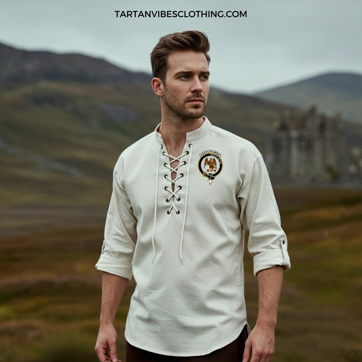 Abercrombie Clan Crest Ghillie Kilt Shirt