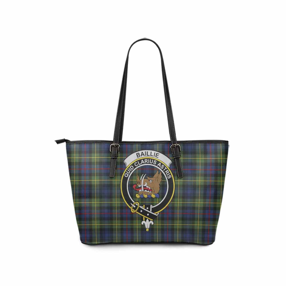 Baillie (Bailey) Tartan Leather Tote Bag with Family Crest - Tartan Vibes Clothing