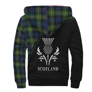 Baillie (Bailey) Tartan Sherpa Hoodie with Family Crest Curve Style - Tartan Vibes Clothing