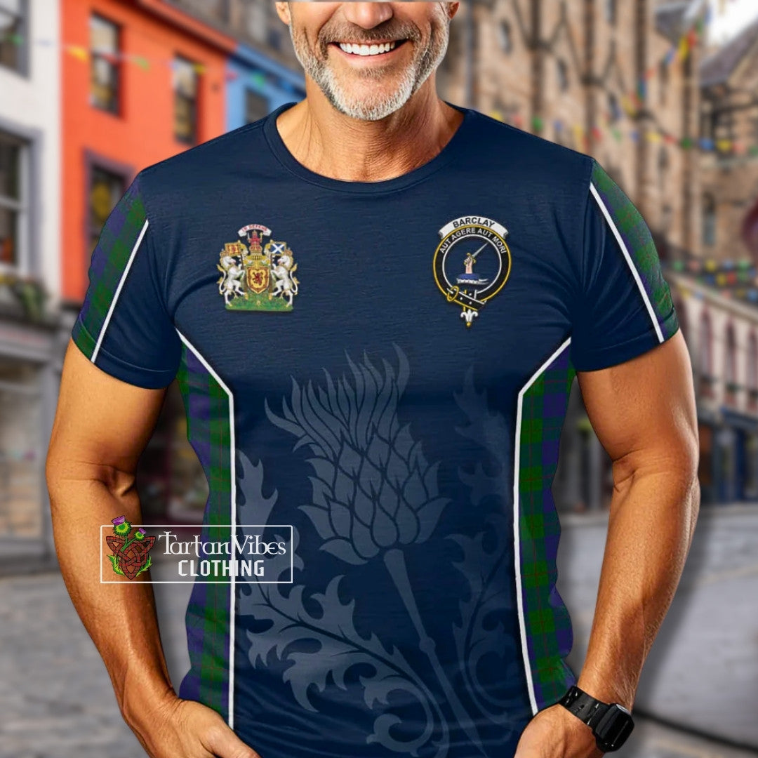 Barclay Tartan T-Shirt with Family Crest and Scottish Thistle Vibes Sport