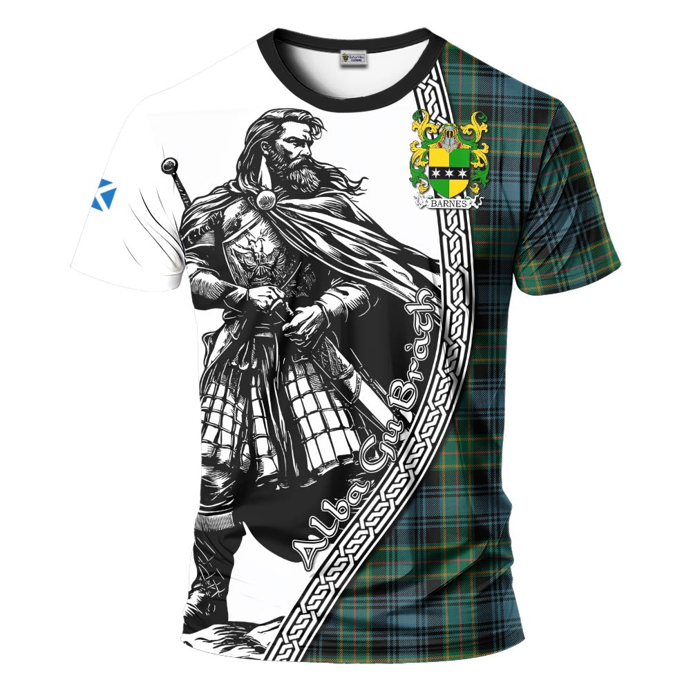 Barnes Tartan Clan Coat of Arms T-Shirt with Highlander Warrior Celtic Style Kid's Shirt - Tartan Vibes Clothing