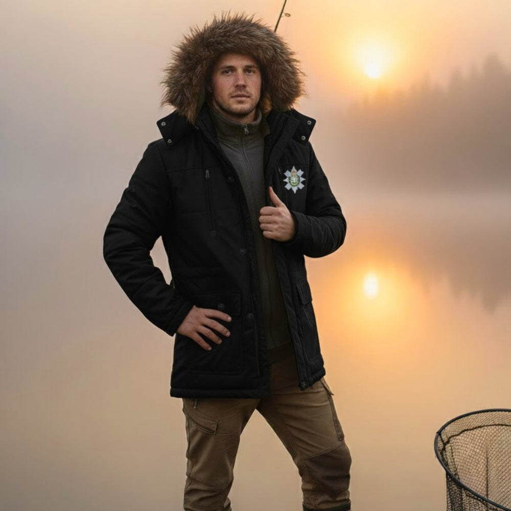 Black Watch Family Crest Parka Jacket Lion Rampant Alba Gu Brath Style