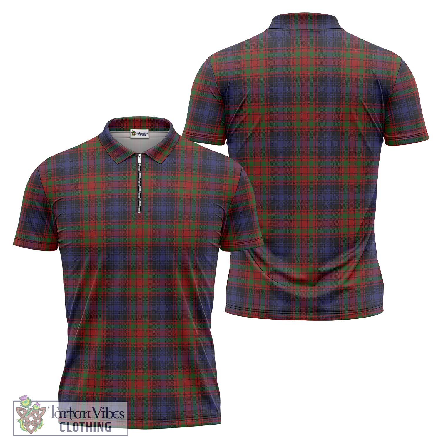 Bonner or Bonnar Tartan Zipper Polo Shirt Unisex - Tartan Vibes Clothing