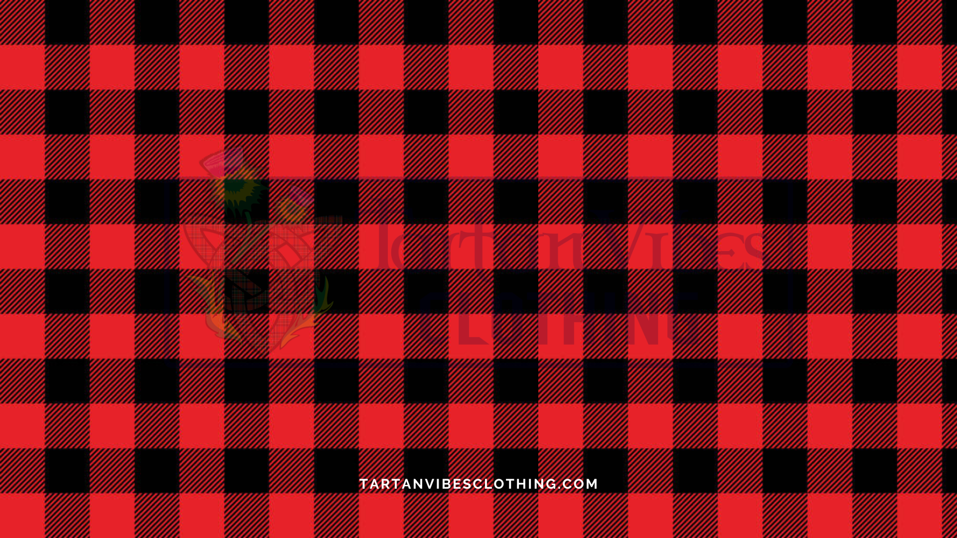 Buffalo Check plaid fabric with bold red and black checkered squares