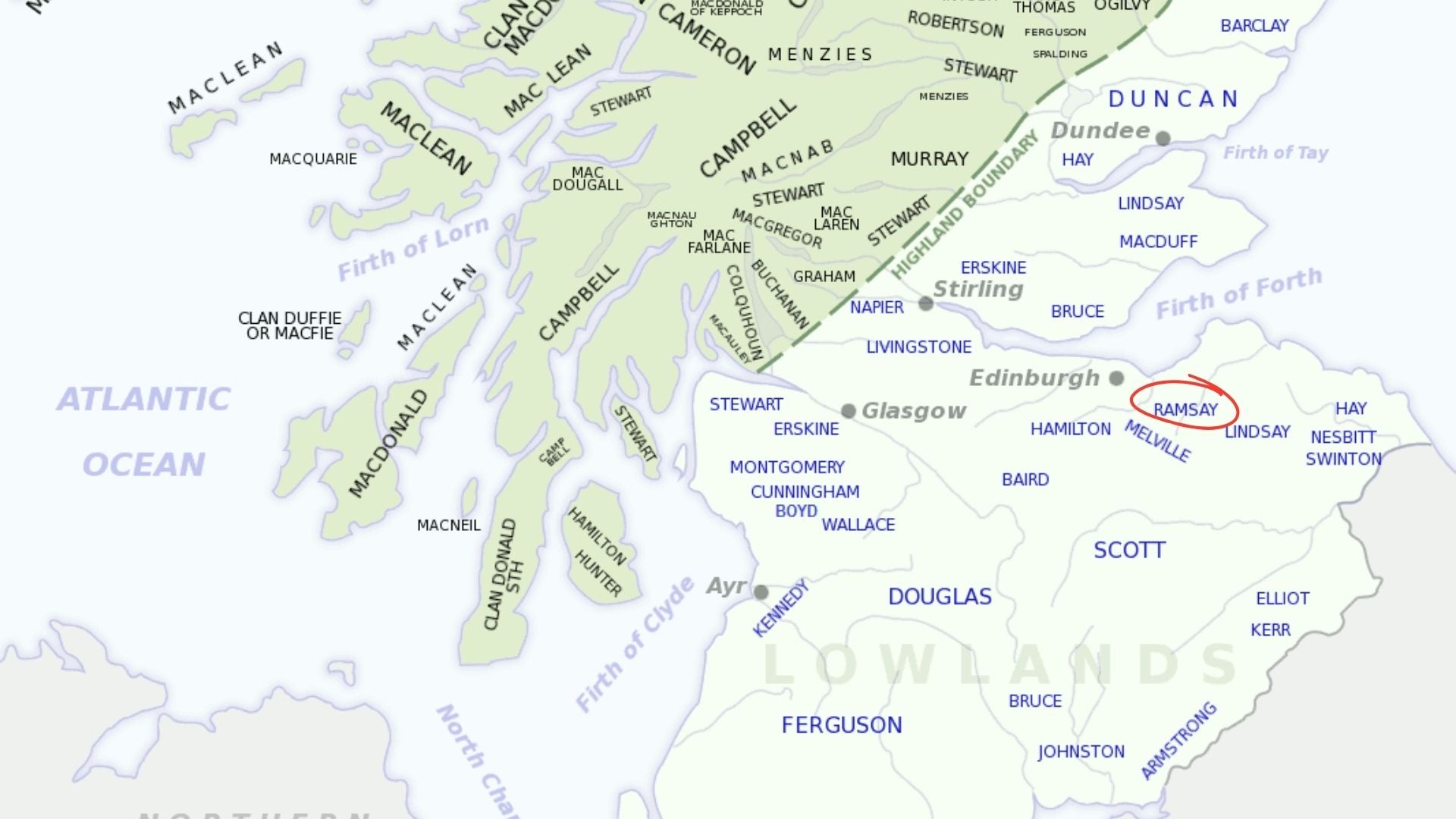 Ramsay Clan map