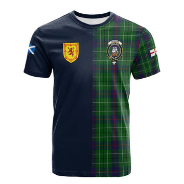(Customer's Request) Duncan Tartan Cotton T-shirt Alba with Scottish Lion Royal Arm Half Style