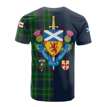 (Customer's Request) Duncan Tartan Cotton T-shirt Alba with Scottish Lion Royal Arm Half Style