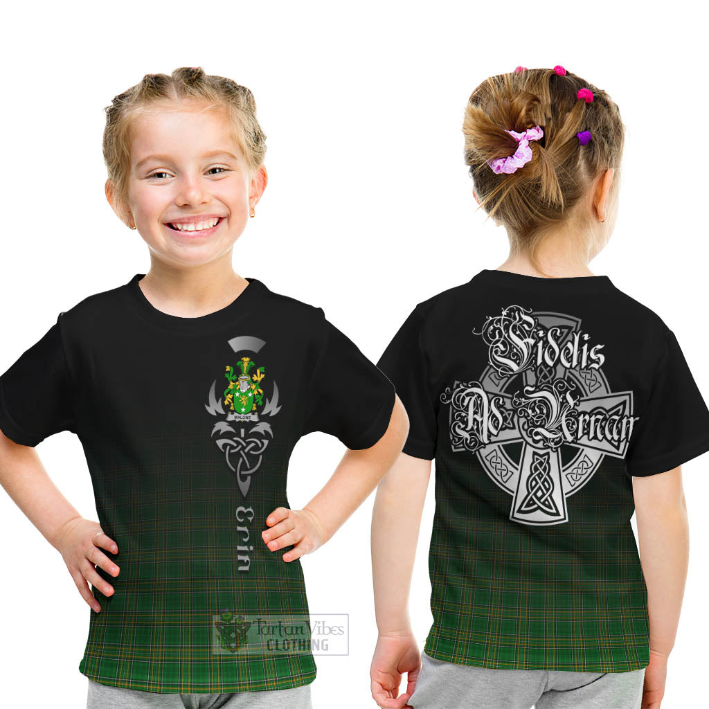 (Customer's Request) Malone Irish Clan Kid T-Shirt with Coat of Arms Erin Go Bragh Celtic Inspired - Tartan Vibes Clothing