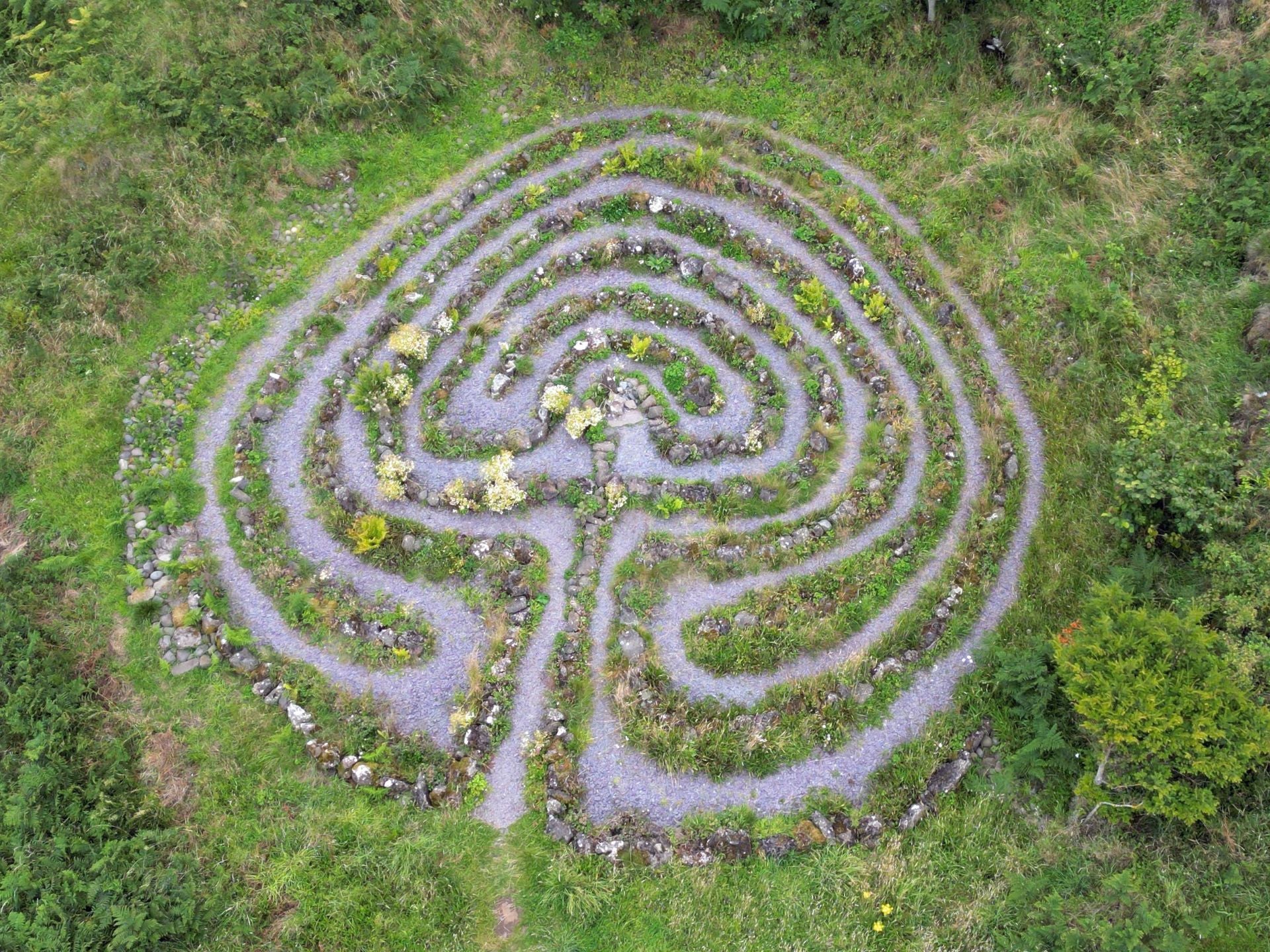 Dunure Labyrinth from the air.
