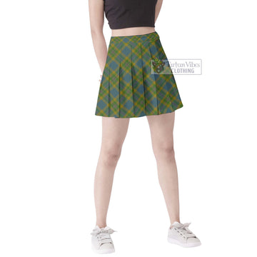 Sanday Tartan Women's Plated Mini Skirt Cross Style
