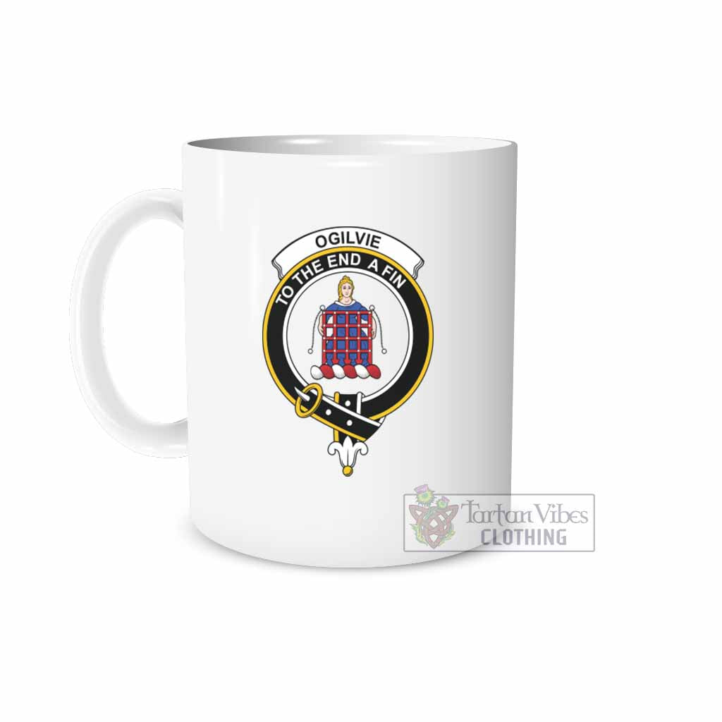 Ogilvie (Ogilvy) Family Crest Ceramic Mug White - 2D-tartanvibesclothing