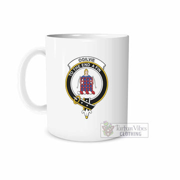 Ogilvie (Ogilvy) Family Crest Ceramic Mug White - 2D-tartanvibesclothing