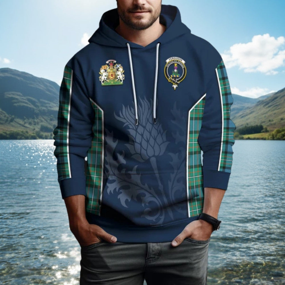 Ferguson (Fergusson) Tartan Hoodie with Family Crest