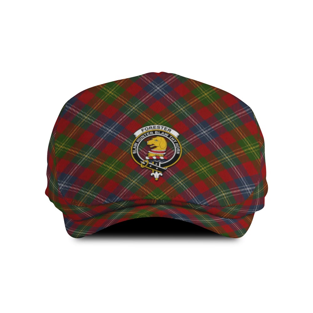 Forester Tartan Flat Cap, Jeff Cap Cross Style with Family Crest Flat Cap - Tartan Vibes Clothing