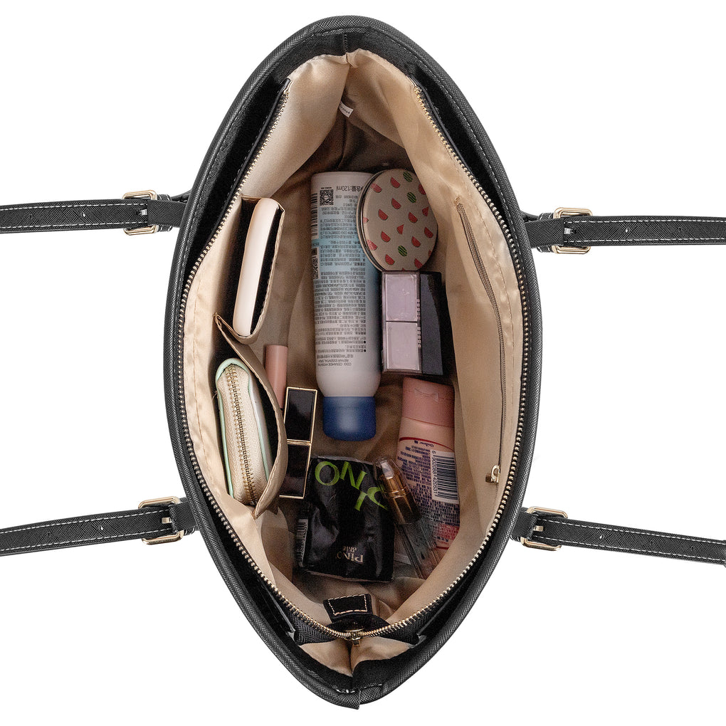 Quinn Irish Clan Tartan Leather Tote Bag with Coat of Arms - Tartan Vibes Clothing