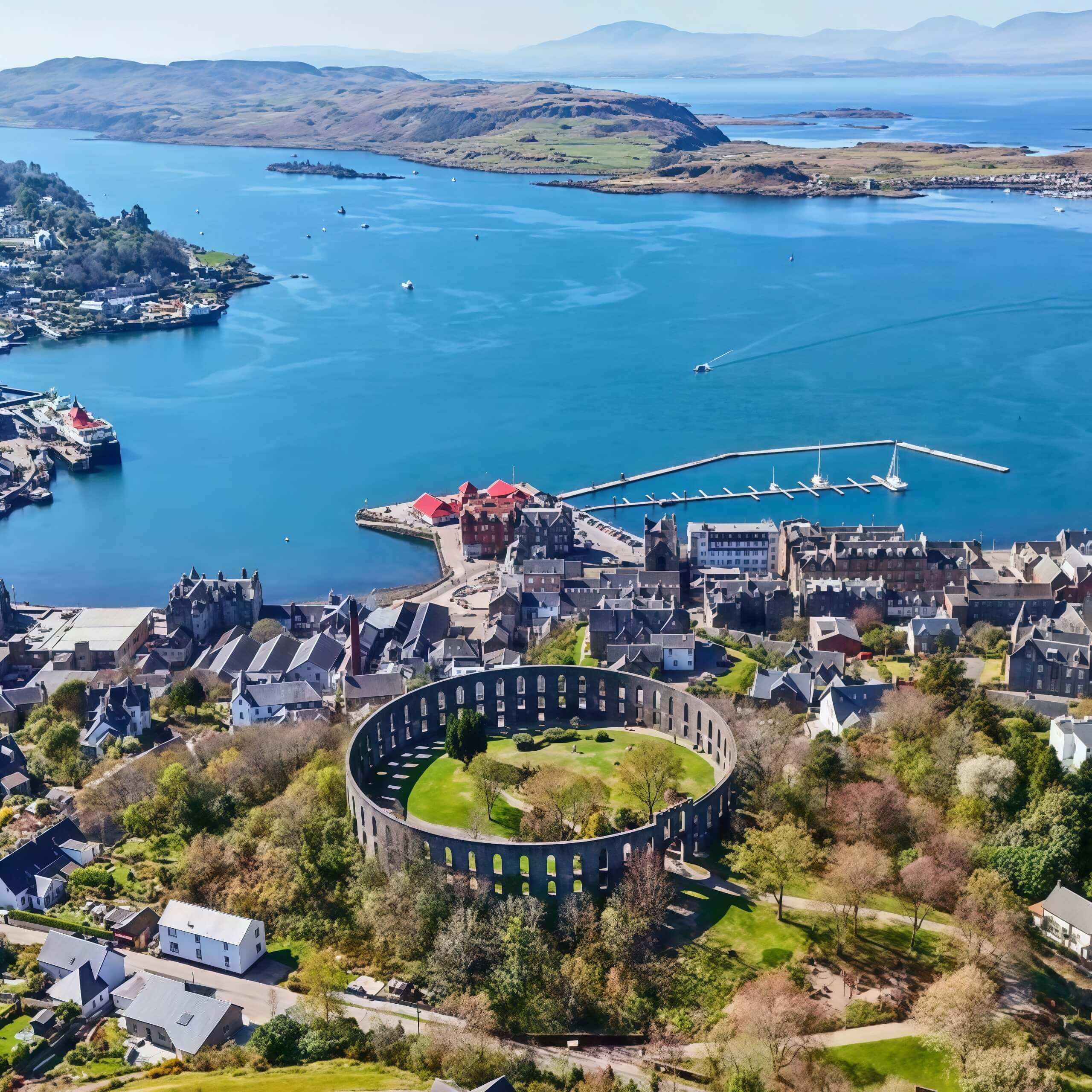Coastal view near Oban showing the strategic shoreline linked to Gallanach.