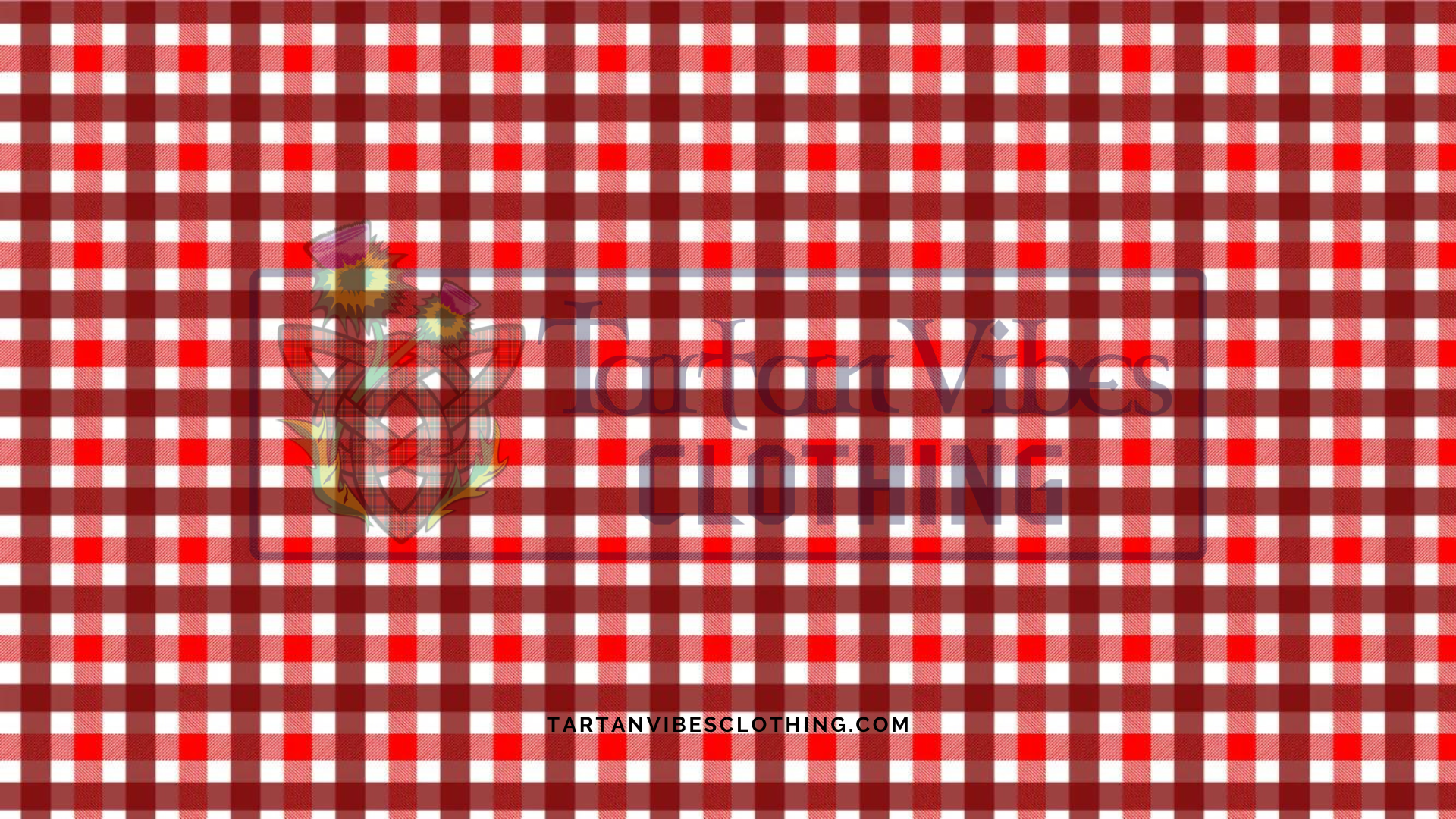 Red and white Gingham plaid fabric with evenly sized checkered squares