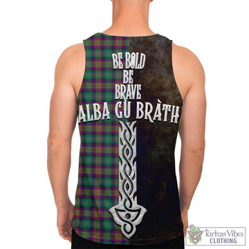 Grewar Tartan Family Crest Men's Tank Top Alba Gu Brath Be Brave Lion Ancient Style - Tartan Vibes Clothing