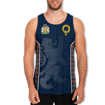 Grewar Tartan Men's Tank Top with Family Crest and Lion Rampant Vibes Sport Style - Tartan Vibes Clothing