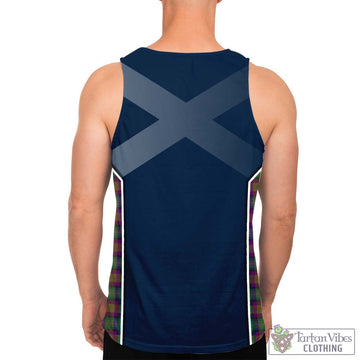 Grewar Tartan Men's Tank Top with Family Crest and Lion Rampant Vibes Sport Style - Tartan Vibes Clothing