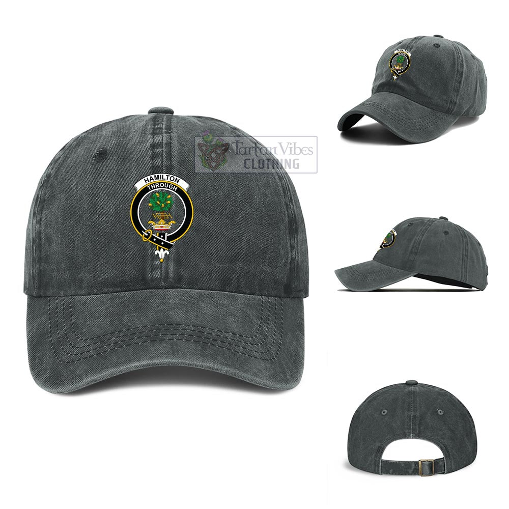 Hamilton Family Crest Denim Classic Cap Classic Cap One Size Charcoal - 2D-tartanvibesclothing