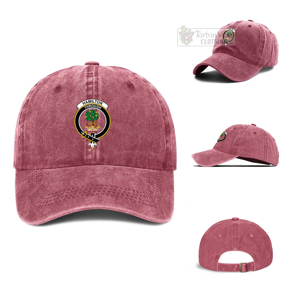Hamilton Family Crest Denim Classic Cap Classic Cap One Size Wine Red - 2D-tartanvibesclothing
