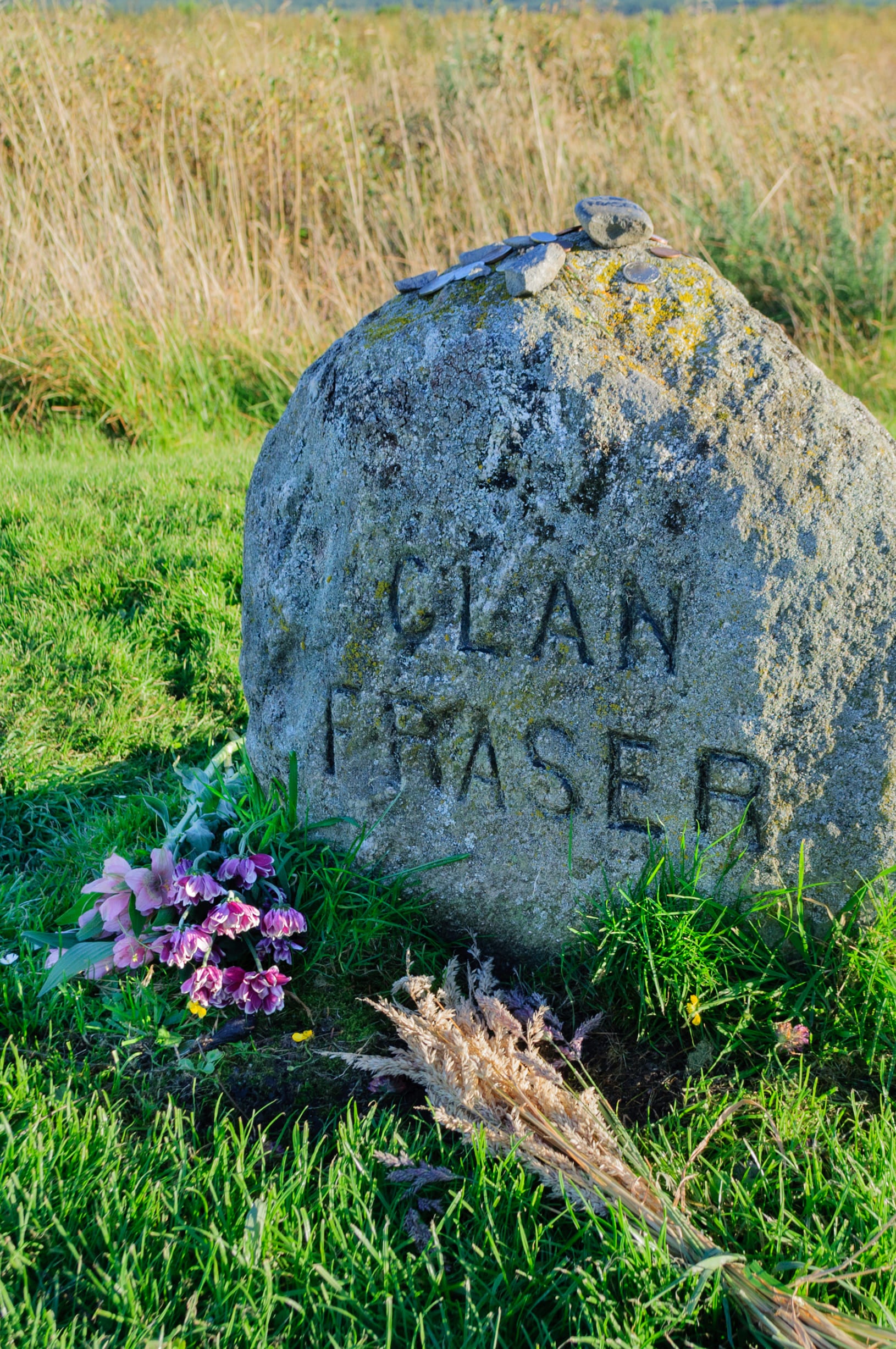 Headstone commemorating Clan Fraser at the Battlefield of Culloden