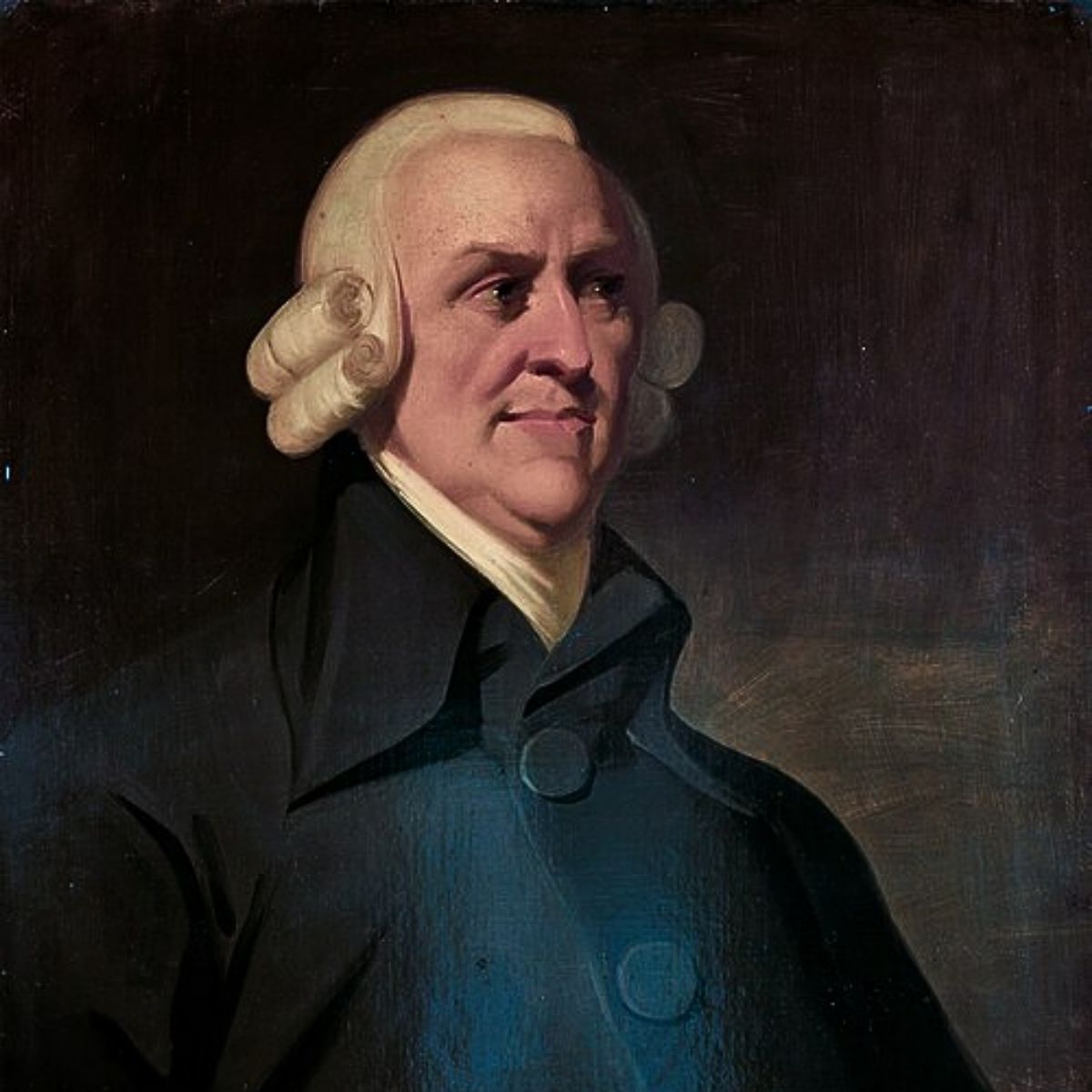 Historic portrait of economist Adam Smith, whose ideas on markets and the “invisible hand” shaped Scotland’s most world-changing legacy.