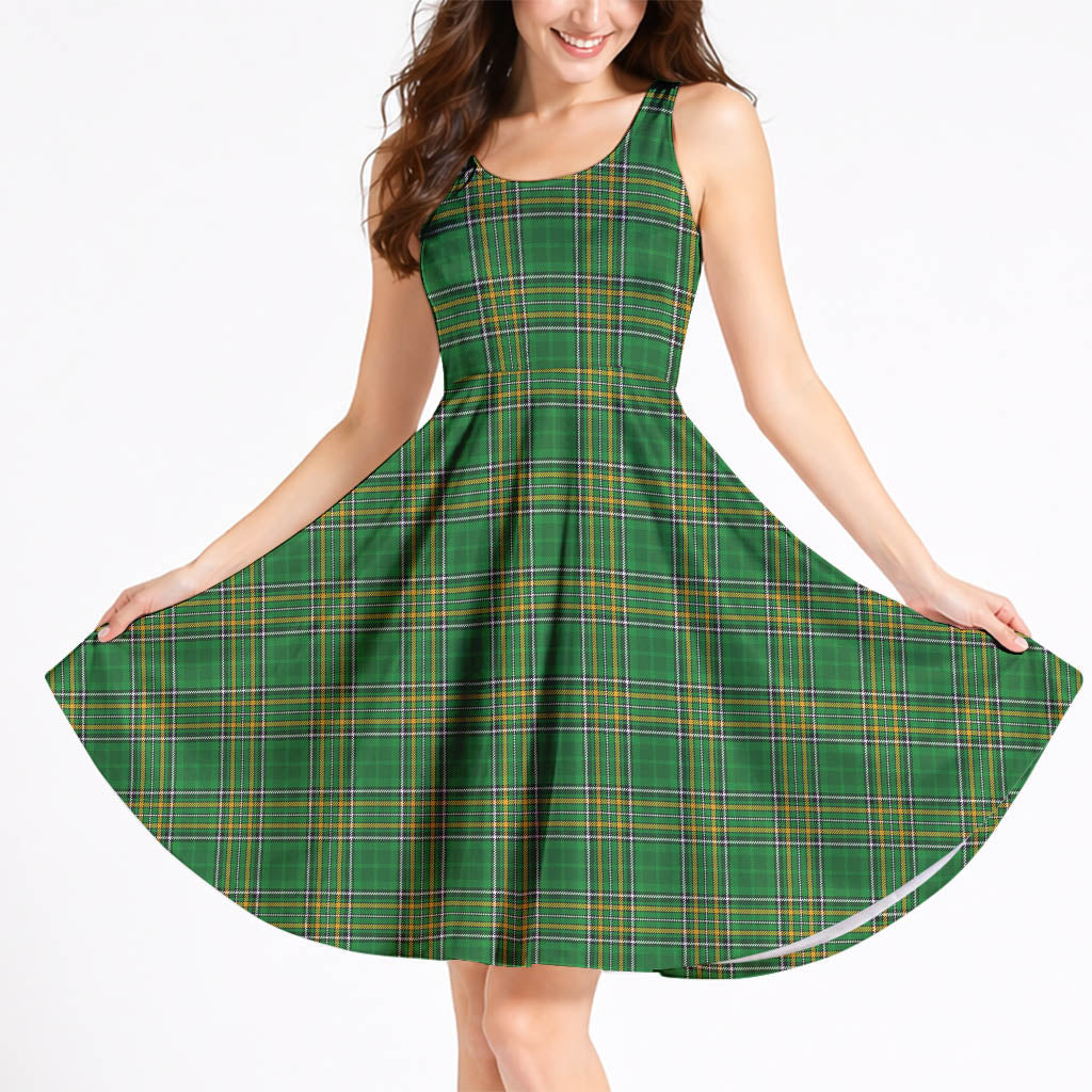 Ireland National Tartan Sleeveless Midi Womens Dress XL - Tartan Vibes Clothing