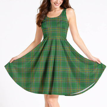 Ireland National Tartan Sleeveless Midi Womens Dress XL - Tartan Vibes Clothing