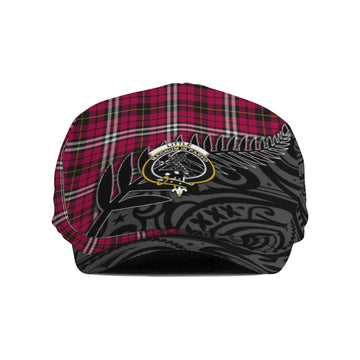 Little Crest Tartan Jeff Cap, Tartan Flat Cap Custom New Zealand Silver Fern Style Jeff Hat - Tartan Vibes Clothing