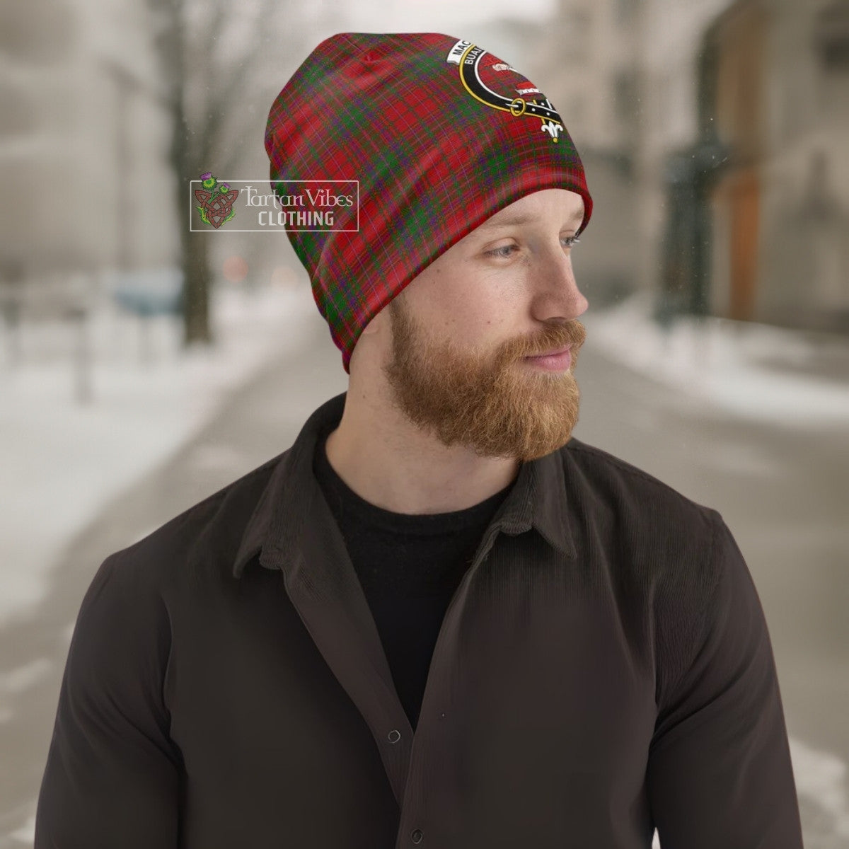 MacDougall (McDougall) Tartan Beanies Hat with Family Crest