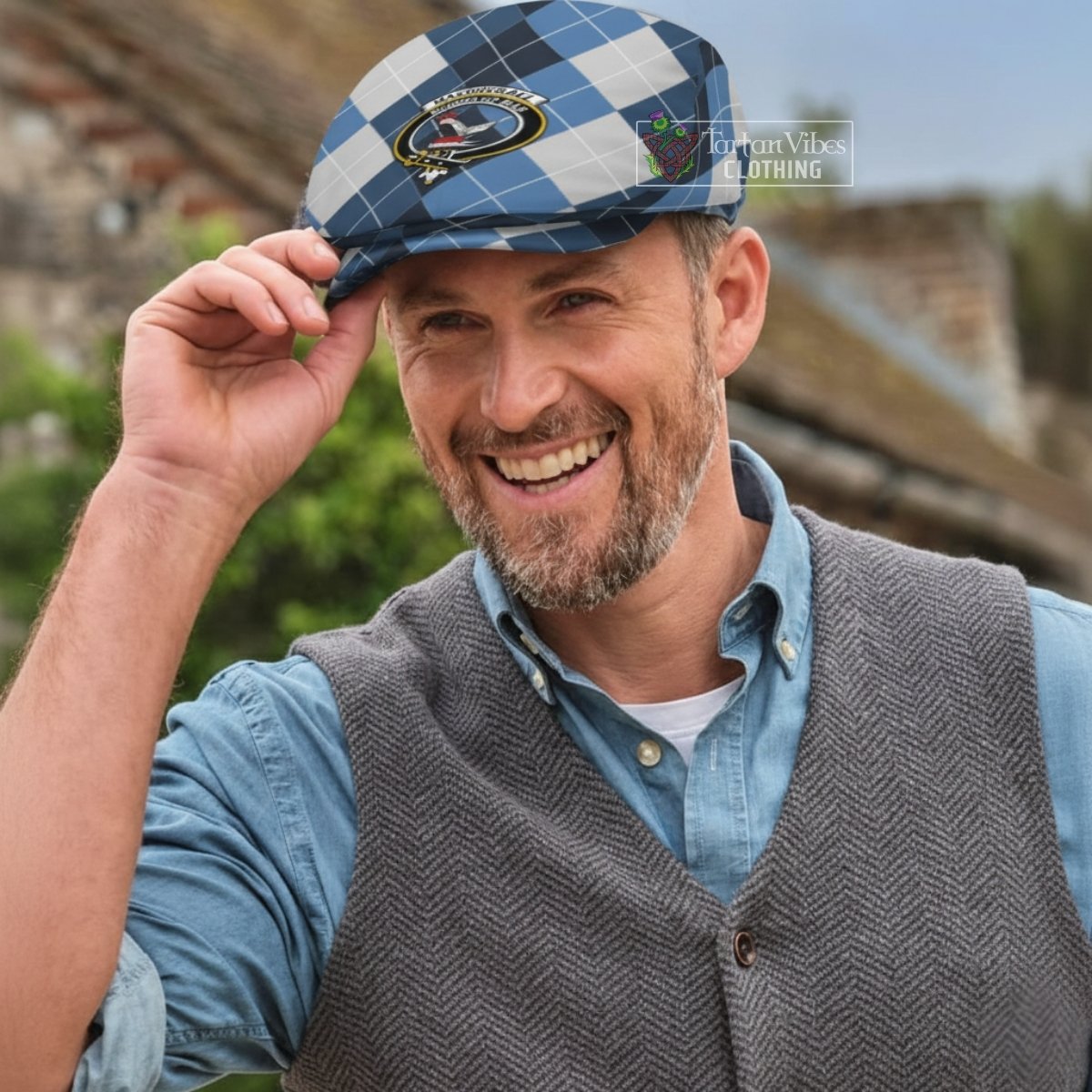 MacDougall Scottish  Crest Flat Cap, Jeff Cap Scotland National Argyle Classic