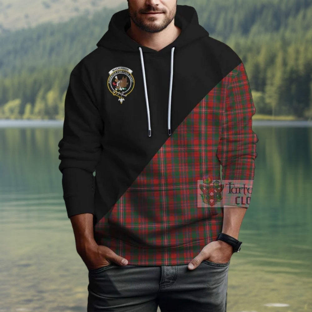MacKinnon (McKinnon) Tartan Hoodie with Family Crest and Military Logo Style