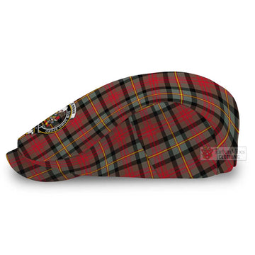 MacLennan Weathered Tartan Jeff Cap, Tartan Flat Cap with Family Crest - Tartan Vibes Clothing