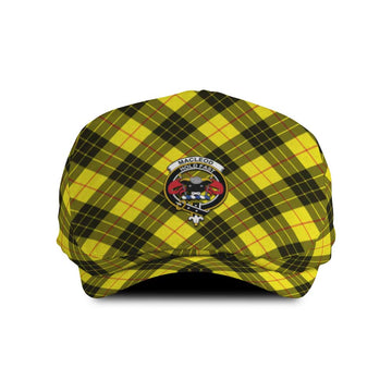 MacLeod (McLeod) Tartan Flat Cap, Jeff Cap Cross Style with Family Crest