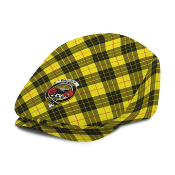 MacLeod (McLeod) Tartan Flat Cap, Jeff Cap Cross Style with Family Crest