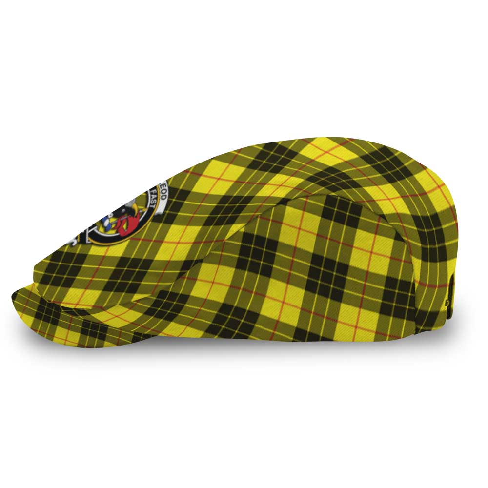 MacLeod (McLeod) Tartan Flat Cap, Jeff Cap Cross Style with Family Crest