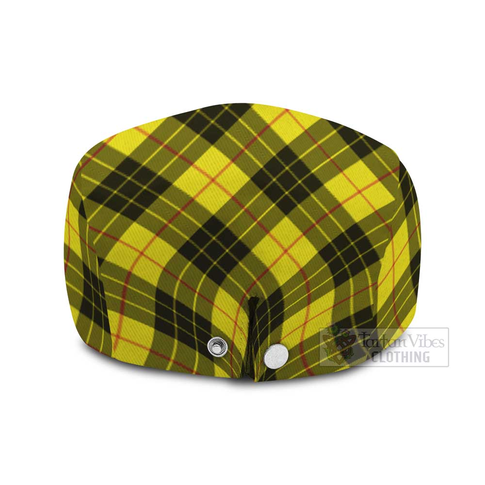 MacLeod (McLeod) Tartan Flat Cap, Jeff Cap Cross Style with Family Crest