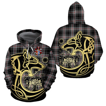McClintock Coat of Arms Moffat Tartan Cotton Hoodie with Celtic Wolf Style Zip Hoodie - Tartan Vibes Clothing