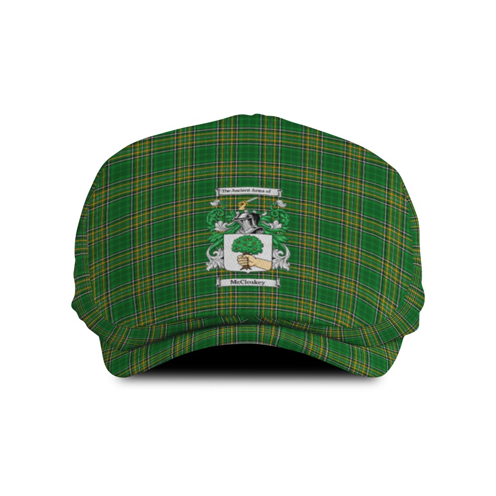 McCloskey Coat of Arms Irish Tartan Jeff Cap, Tartan Flat Cap Jeff Hat - Tartan Vibes Clothing