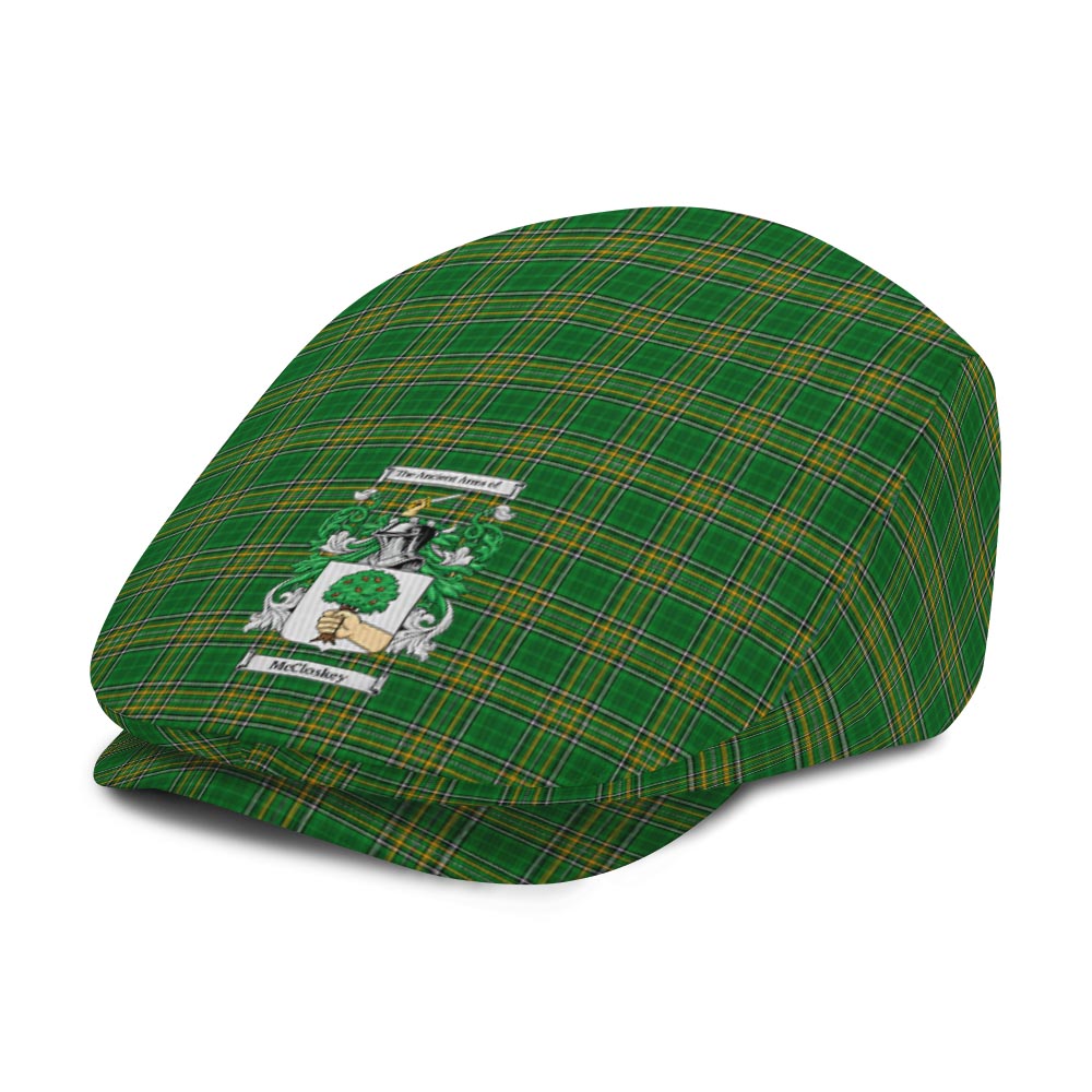 McCloskey Coat of Arms Irish Tartan Jeff Cap, Tartan Flat Cap - Tartan Vibes Clothing